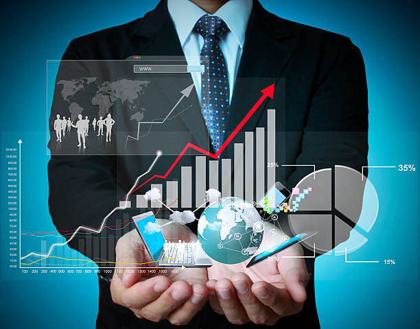 istock financial symbols coming from hand 188051925