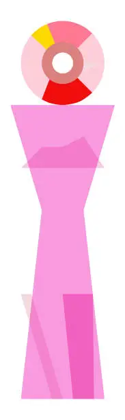 Vector illustration of Abstract graphical person - Pink