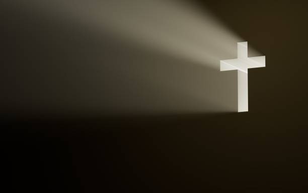 krzyż z tłem prezentacji promienia świetlnego - cross zdjęcia i obrazy z banku zdjęć
