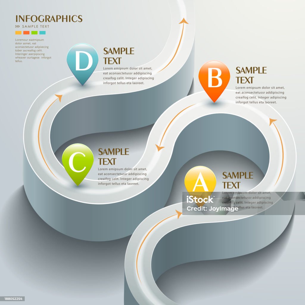 Vetor abstrato animação road Infográficos - Vetor de Cubo royalty-free