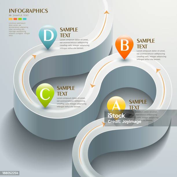 Vetores de Vetor Abstrato Animação Road Infográficos e mais imagens de Cubo - Cubo, Organograma, Abstrato