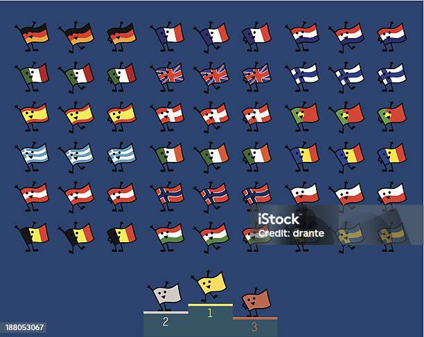 Funky And Cool European Flags Characters Stock Illustration - Download Image Now - International Multi-Sport Event, Achievement, All European Flags
