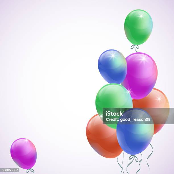 Vetores de Fundo De Férias Com Balões Multicolorido Voando e mais imagens de Abstrato - Abstrato, Aniversário, Arte