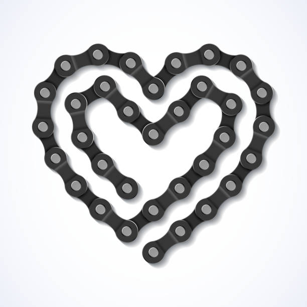 자전거 사슬임 심장 - bicycle chain stock illustrations