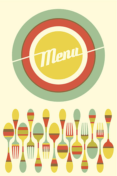 ilustraciones, imágenes clip art, dibujos animados e iconos de stock de menú del restaurante medio - retro revival chef restaurant menu