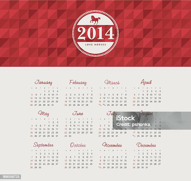 Kalendarz 2014 R - Stockowe grafiki wektorowe i więcej obrazów 2014 - 2014, Bez ludzi, Comiesięczne wydarzenie