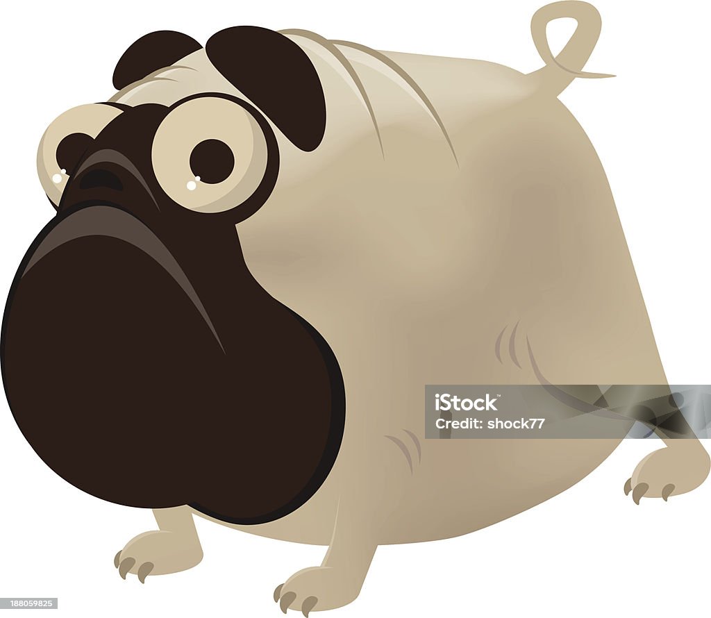 funny cartoon pug funny cartoon pug. eps10 vector with transparency and mesh effects. Dog stock vector