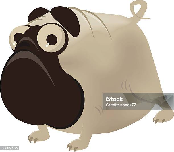 Funny Cartoon Pug Stock Illustration - Download Image Now - Dog, Animal, Cartoon