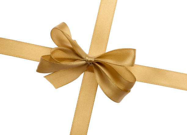 istock Tied bow from brown silk ribbon on isolated background 1880599943