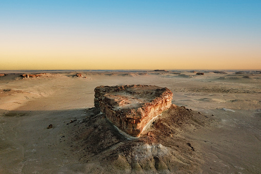 In the Saudi Eastern Province, you can still see the foundations of an old monastery on top of this rock which takes its name from the shape of a ship.