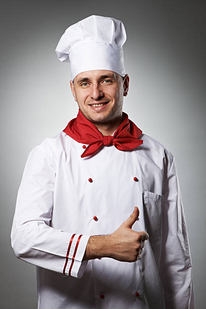istock Male chef with thumb up portrait 188065232