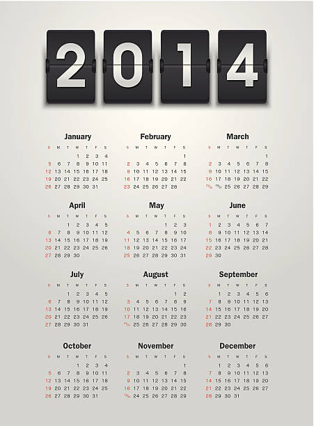 calendar 2014 Vector calendar for 2014 2014 stock illustrations