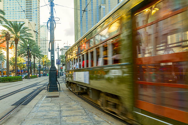 istock Blurred New Orleans streetcar running 188068023