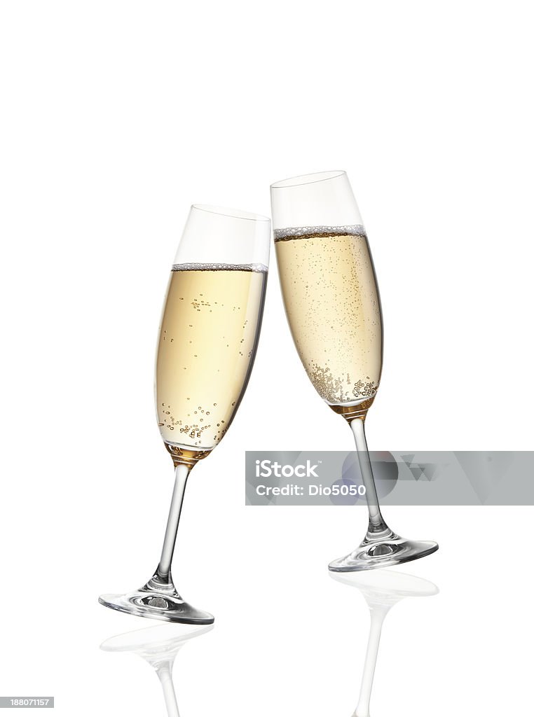 Celebration toast with champagne Glass of champagne isolated on white background Champagne Stock Photo