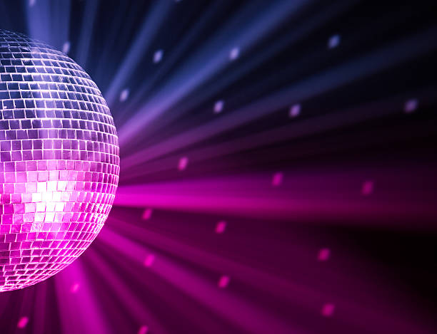party lights disco ball party lights disco ball, blue and purple colors evening ball photos stock pictures, royalty-free photos & images