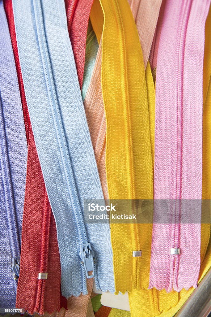 Zipper - Stock Image Several; colorfull zippers Close-up Stock Photo