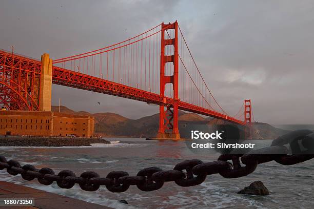 Golden Gate Bridge And Fort Point At Sunrise Stock Photo - Download Image Now - Architecture, Bay of Water, Beauty