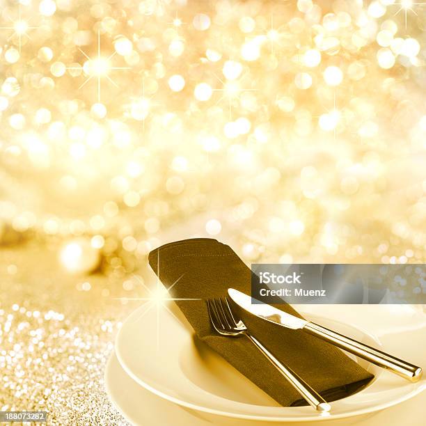 Empty Plate With Knife And Fork Stock Photo - Download Image Now - Circle, Copy Space, Directly Above