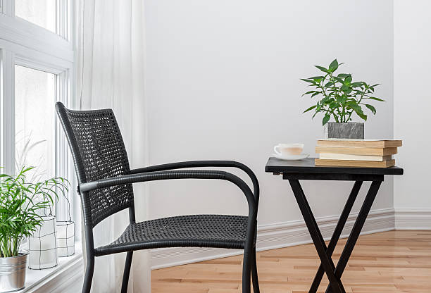 istock Chair and table with books to read 188075752