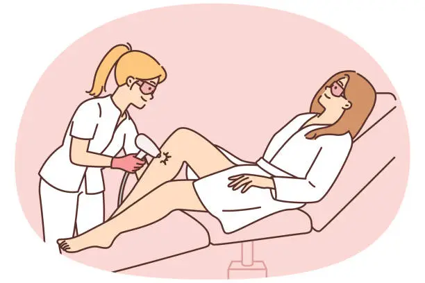 Vector illustration of Laser hair removal methods for women