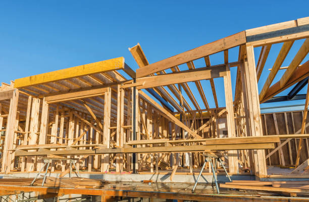 istock Partly constructed house on building site 1880787940