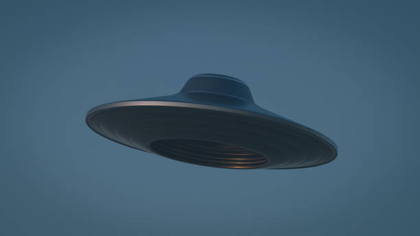 istock UFO concept image flying in the sky in the early evening, 3d rendering 1880794641