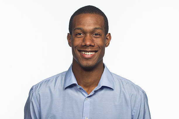 istock Young African American man smiling, horizontal 188081002