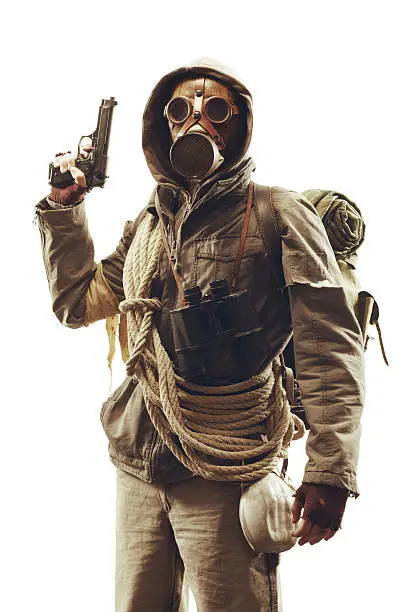 Photo of Post apocalyptic survivor in gas mask