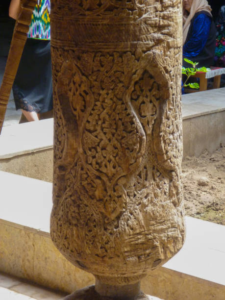 istock Detail of ancient wooden column 1880832288
