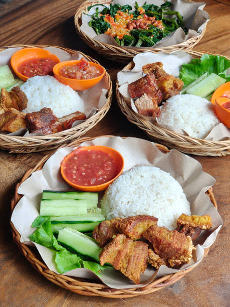 istock Crunchy Pork Meat Rice With Mix Vegetables 1880832795