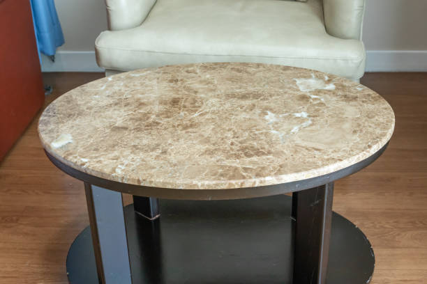 istock Round marble table interior background for mockup product display 1880832799