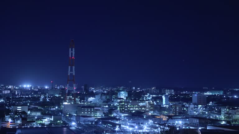 Kitakyushu factory area visible from the top of the mountain