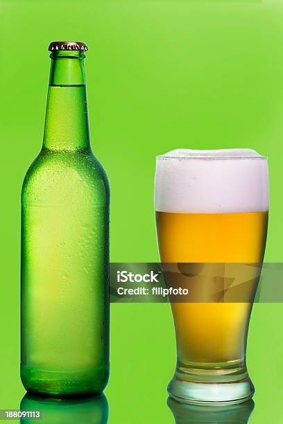 Beer With Empty Bottle Stock Photo - Download Image Now - Alcohol - Drink, Beer - Alcohol, Beer Bottle