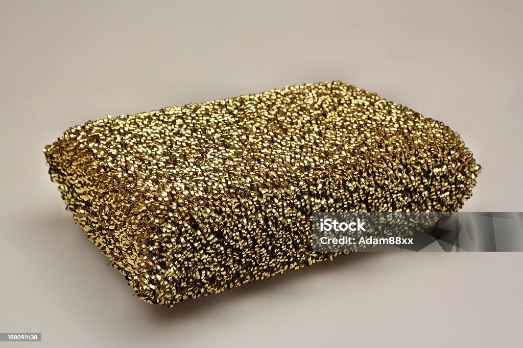 Wire sponge Sponge wire gold rough close glossy clean house farm domestic kitchen curls Abstract Stock Photo