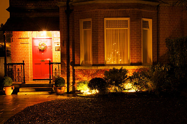 istock Decorated Dublin house at Christmas night 188091631