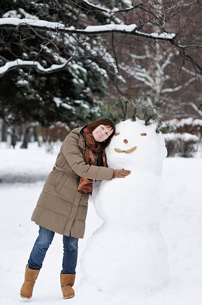 istock Woman having fun in winter 188092755