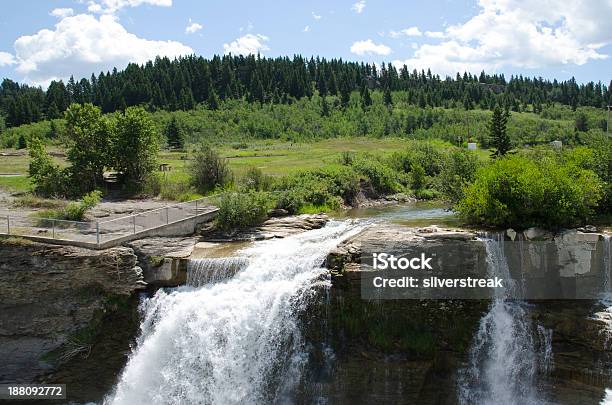 Lundbreck Falls Alberta Stock Photo - Download Image Now - Alberta, Blue, Grass