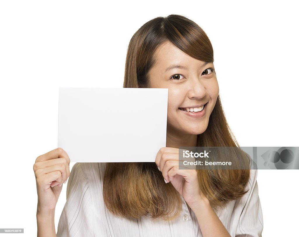 Jovem Menina segurando uma placa em branco - Royalty-free Adulto Foto de stock