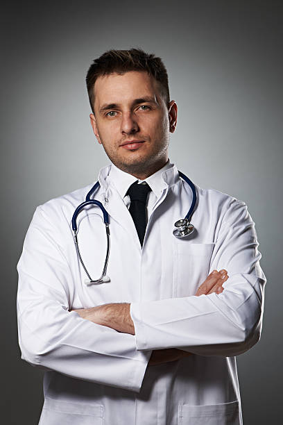 istock Medical doctor with stethoscope portrait 188095125