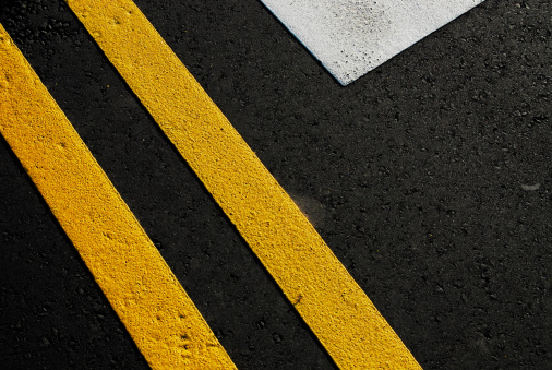 A close of traffic lines. Nice texture and detail. Tack Sharp