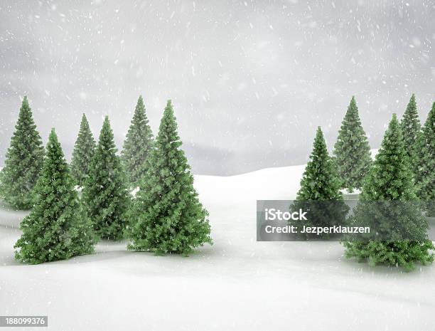 Paesaggio Invernale - Fotografie stock e altre immagini di Abete - Abete, Foresta, Albero