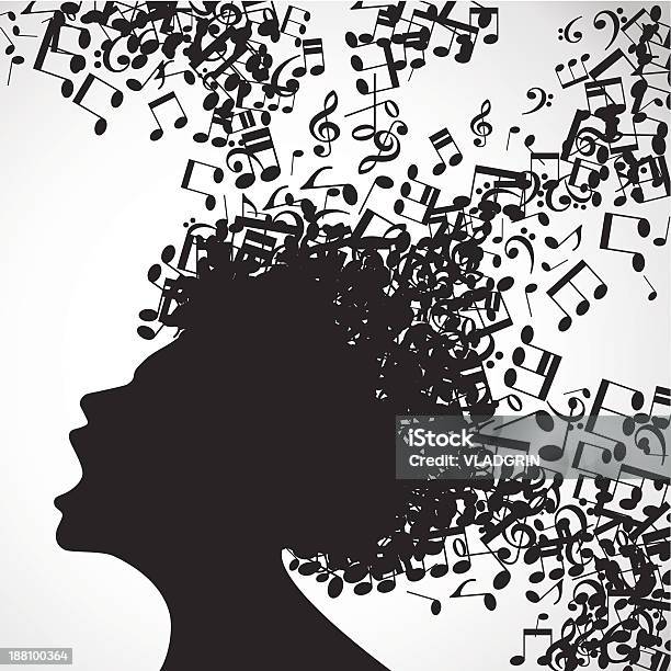 Man Face With Musical Hair Stock Illustration - Download Image Now - Musical Note, Men, Illustration