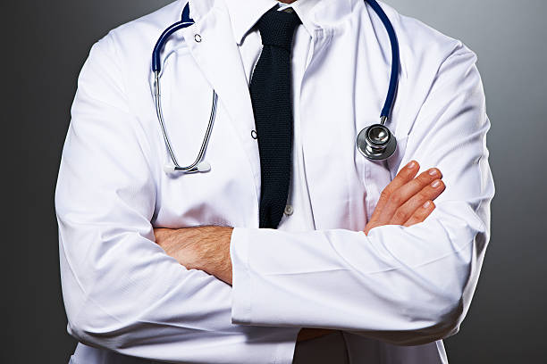 istock Medical doctor with stethoscope portrait 188106482