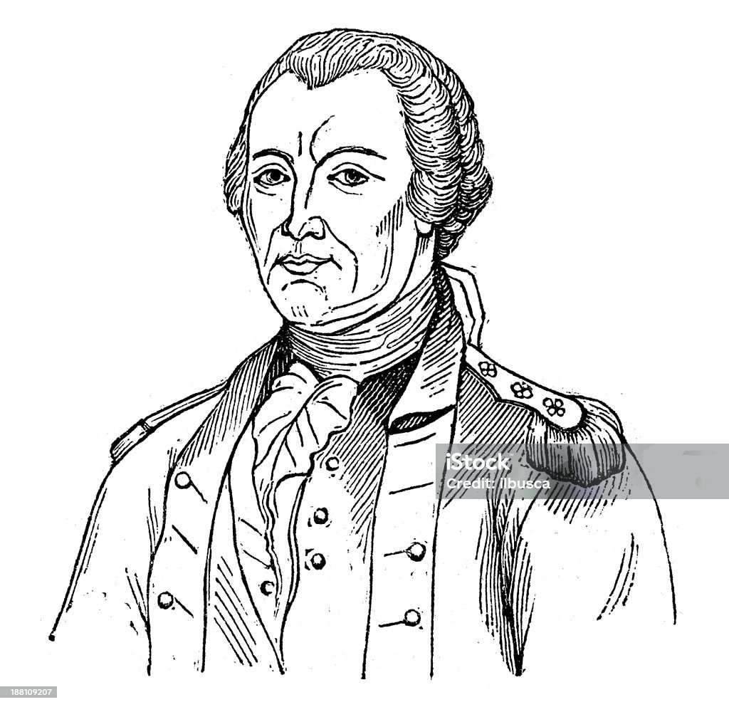 Antique illustration of George Washington Engraved Image stock illustration