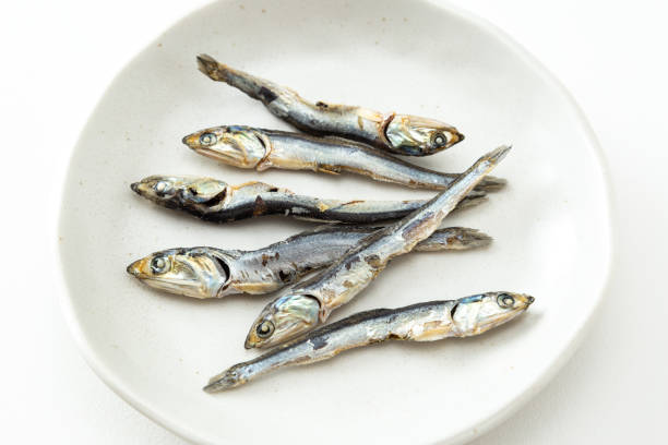 istock Dried sardines on a white background. 1881092266