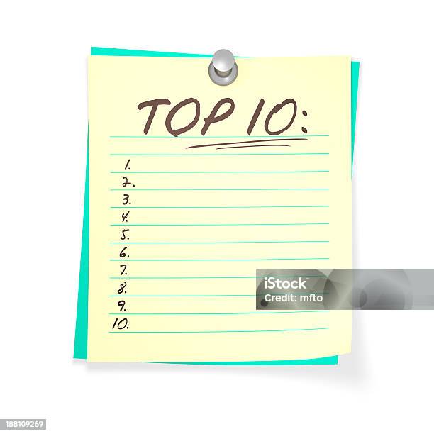 Top 10 Liste An Stockfoto und mehr Bilder von Liste - Liste, Zahl 10, Auszeichnung