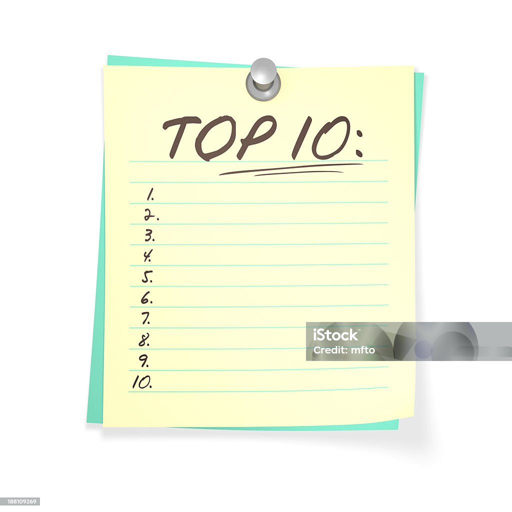 Top 10 de la liste - Photo de Liste libre de droits