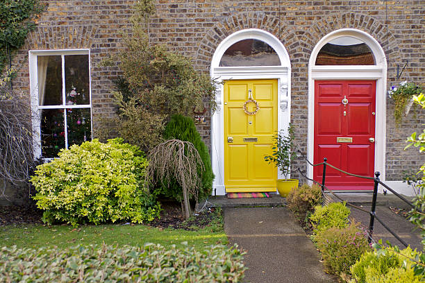istock Dublin Doors at Christmas; yellow-red 188109541