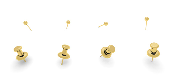 Golden push pins for your design