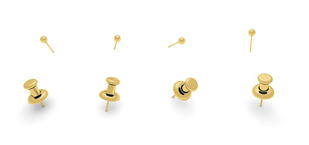 Push Pins Stock Photo - Download Image Now - Thumbtack, Gold - Metal, Gold  Colored - iStock